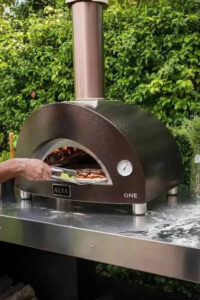 Alfa Nano Aufsatz-Pizzaofen mit Holzofen, Kupfer – Bild 7