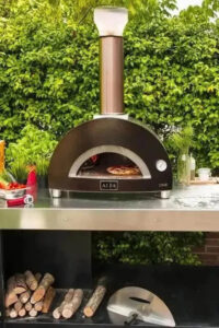 Alfa Nano Aufsatz-Pizzaofen mit Holzofen, Kupfer – Bild 4