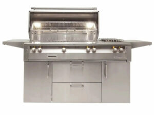 Alfresco ALXE 56-Zoll-Gasgrill mit Seitenbrenner auf Wagen – Bild 2