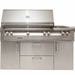 Alfresco ALXE 56" Gas BBQ Grill with Side Burner on Cart