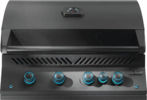 Eingebauter 32-Zoll-Gasgrill der Serie 700 von Napoleon mit hinterem Infrarotbrenner BIG32RB-1, Mattschwarz