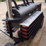 Offset Smoker Grill Trolley Deluxe Double Chamber – Image 3