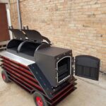 Offset Smoker Grill Trolley Deluxe Double Chamber – Image 4
