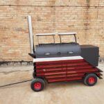 Offset Smoker Grill Trolley Deluxe Double Chamber – Image 5