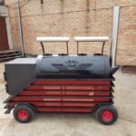 Offset Smoker Grill Trolley Deluxe Double Chamber – Image 9